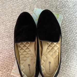 Birdies black velvet starling loafers